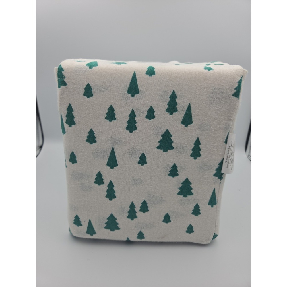 Wondershop Christmas Tree Flannel 100% Cotton Queen Sheet Set